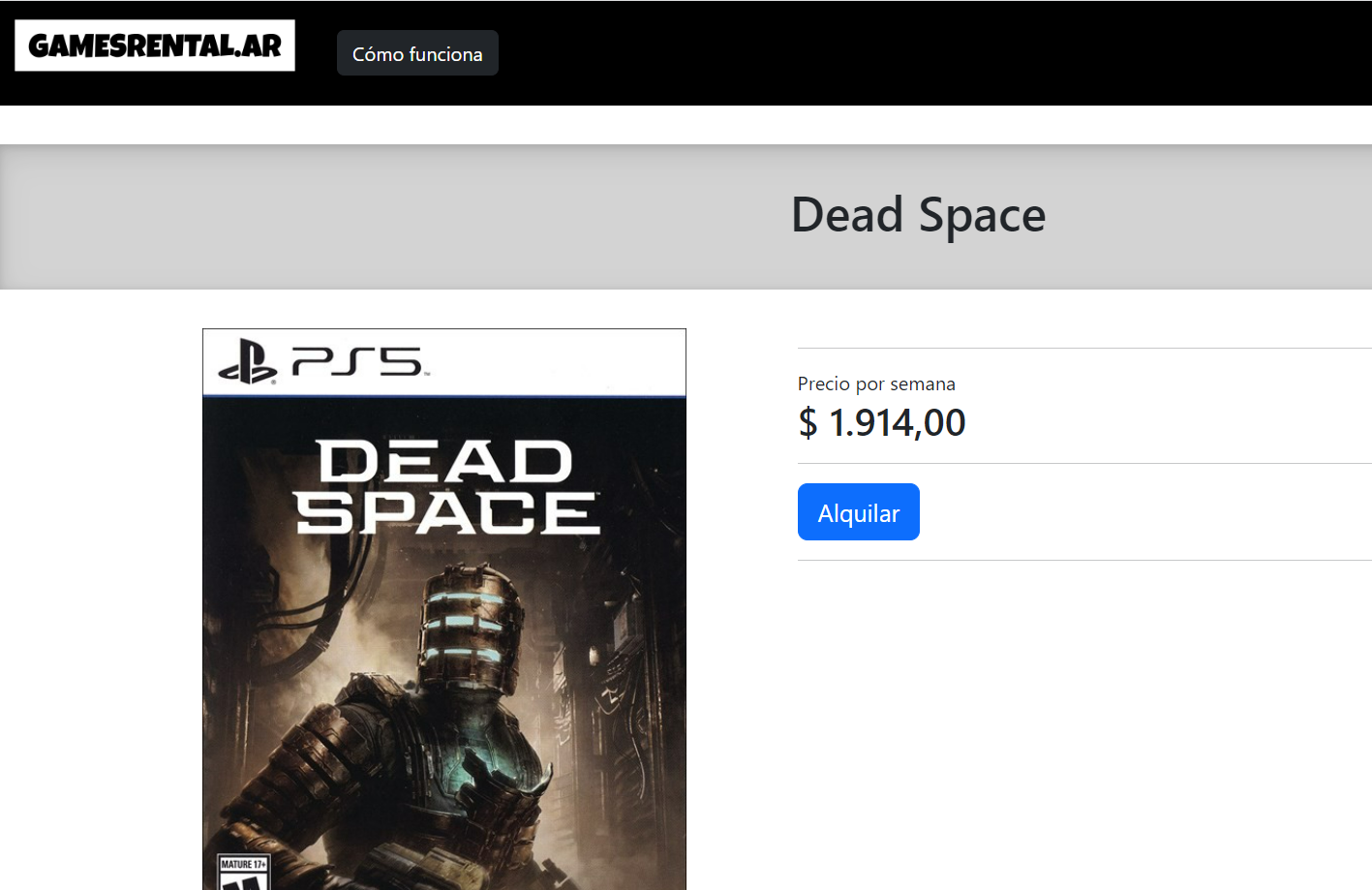 game rent screen