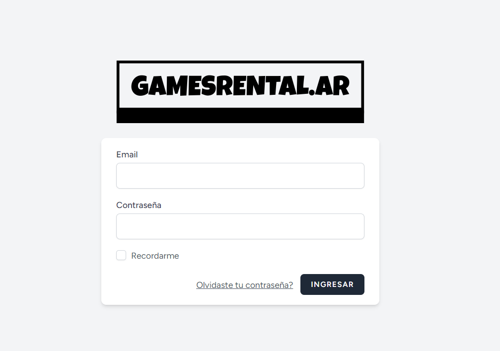 Login screen